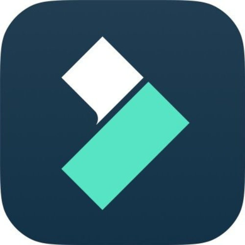 "a modern app logo with a white and teal geometric shape on a dark blue rounded-square background."